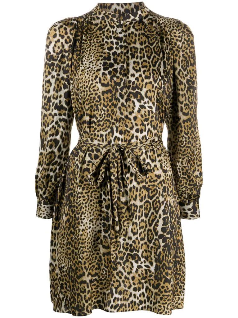 Retouched leopard-print mini dress