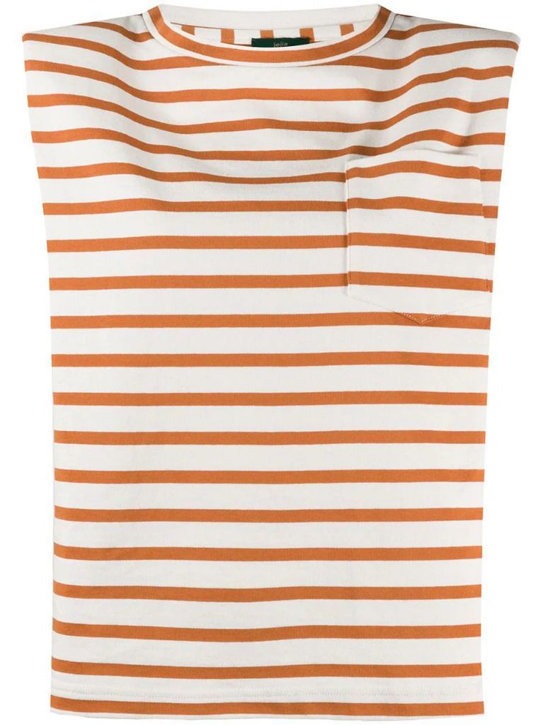 stripe sleeveless t-shirt