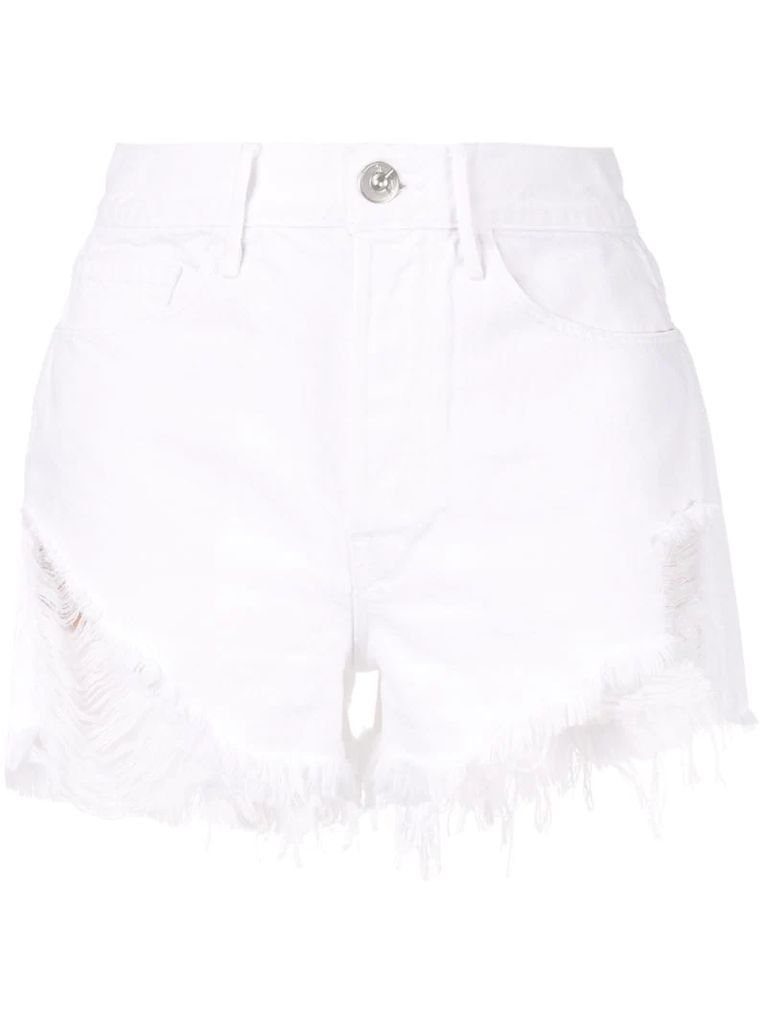distressed high-rise shorts
