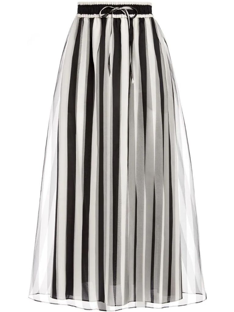 Dixie striped drawstring waist skirt
