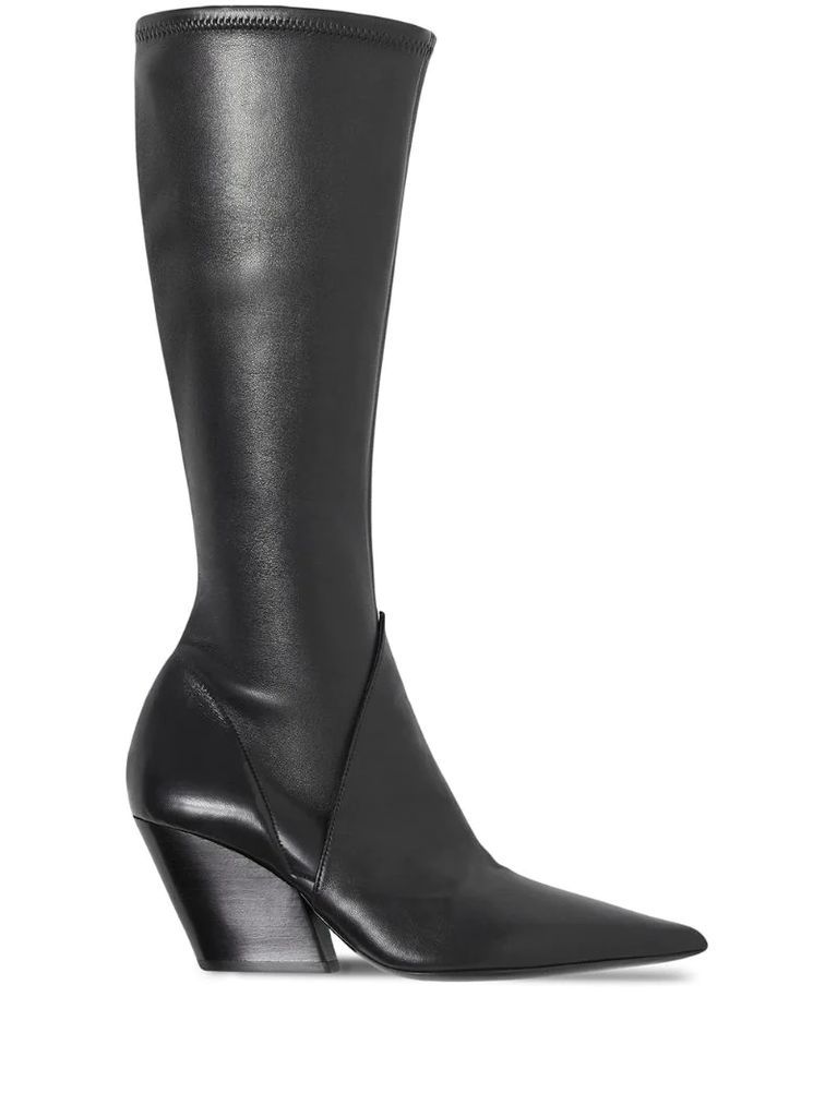 pointed knee-high boots