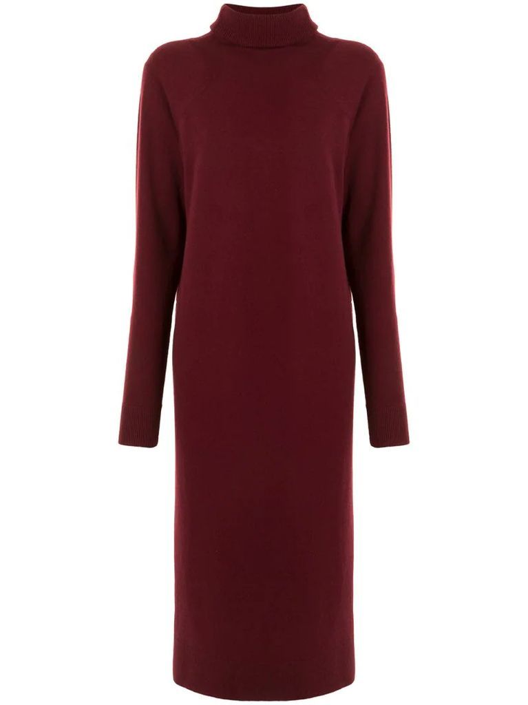 roll neck knitted dress