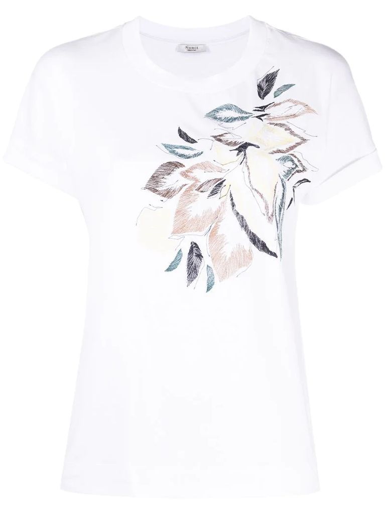 floral-print T-shirt
