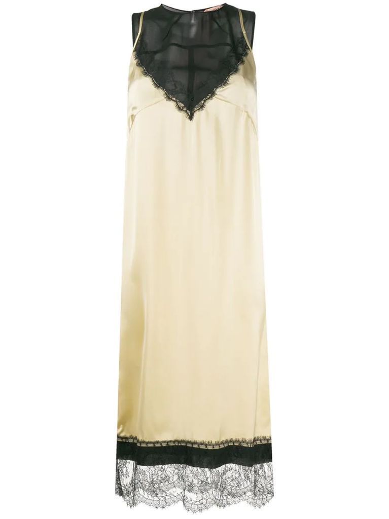 lingerie-style layered midi dress