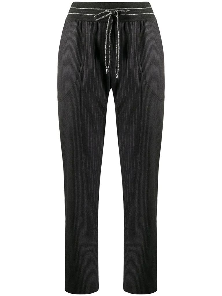 pinstripe track trousers