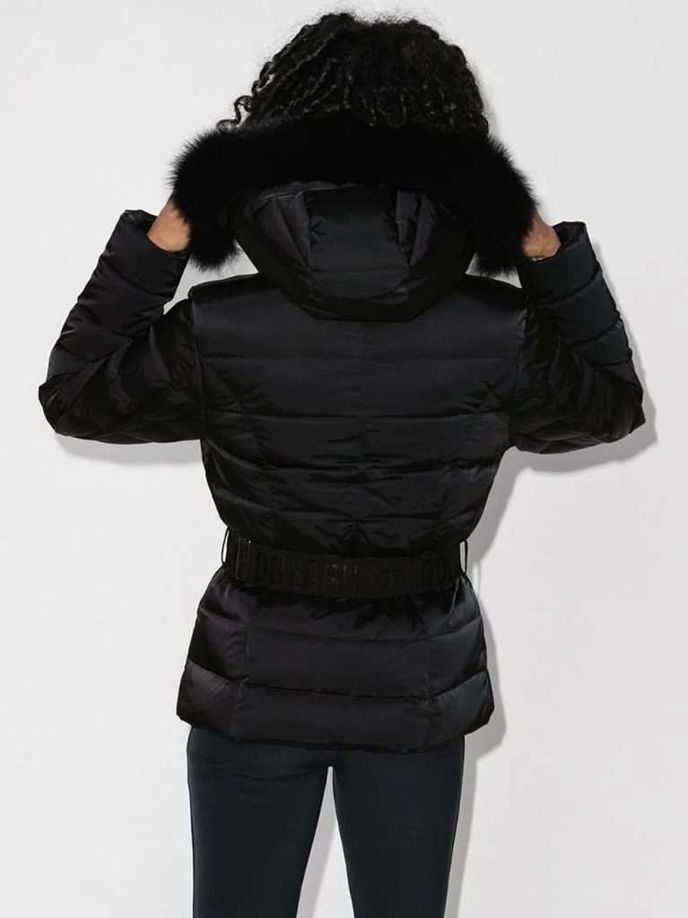 Soldis belted faux fur ski jacket