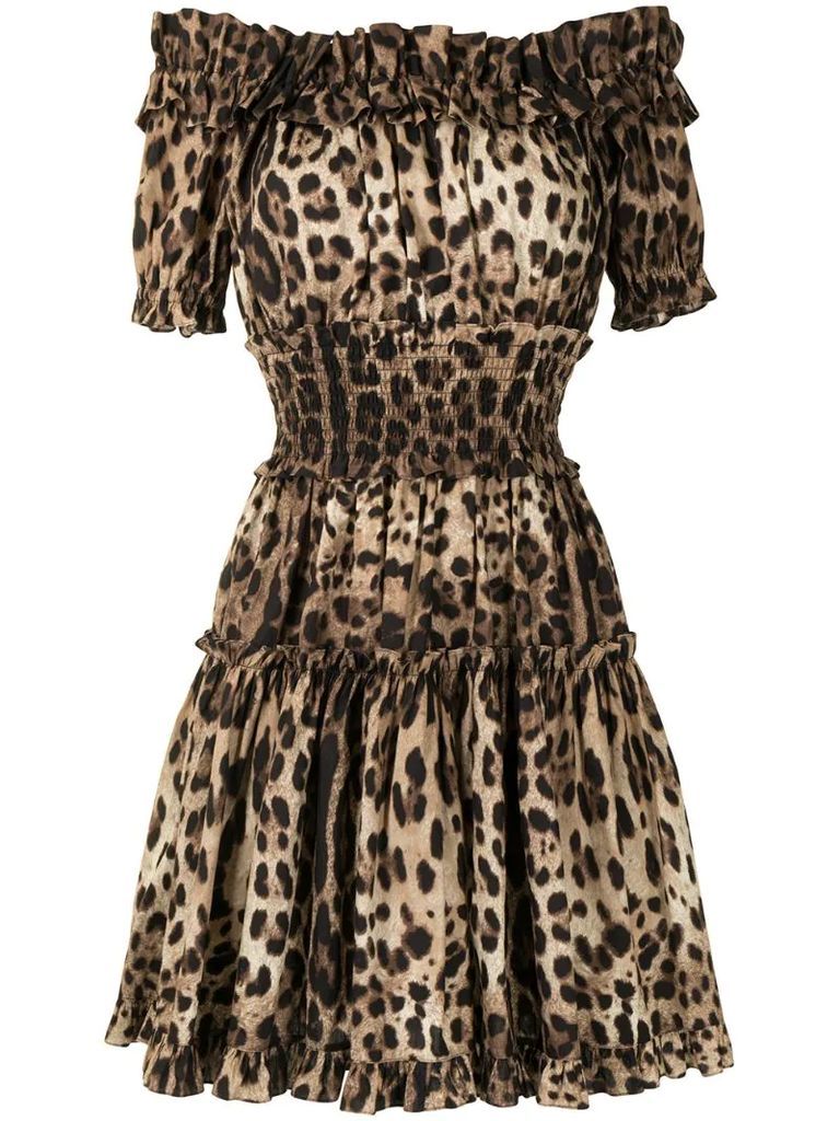 leopard-print short dress