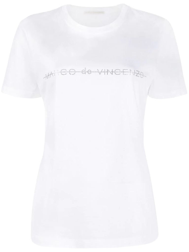 rhinestone logo slim-fit T-shirt