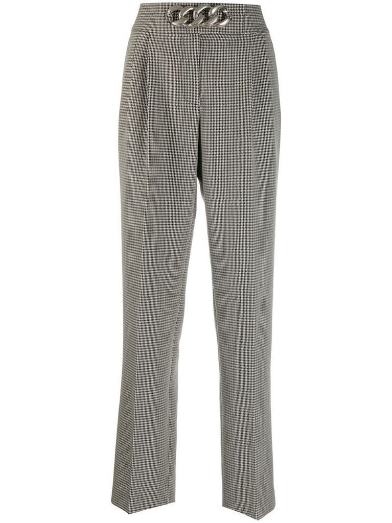 herringbone tailored trousers