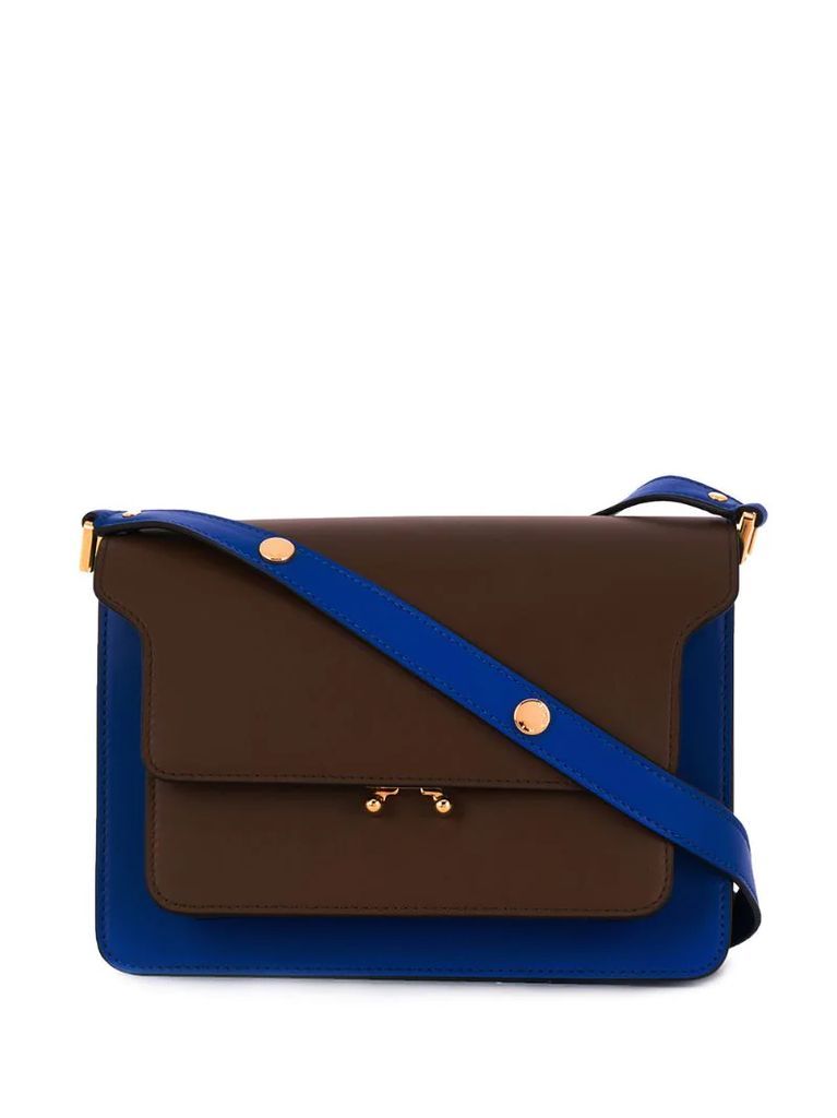 Trunk colour-block crossbody bag