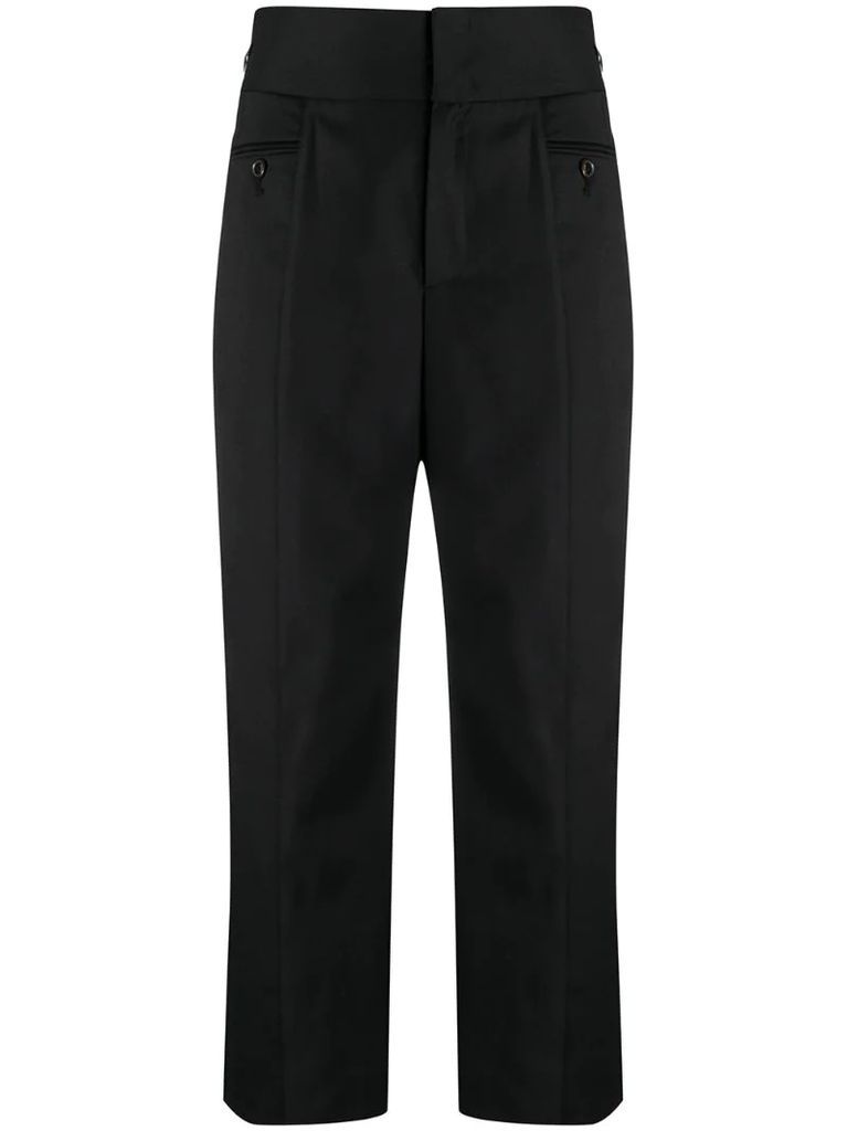 logo-patch cropped trousers