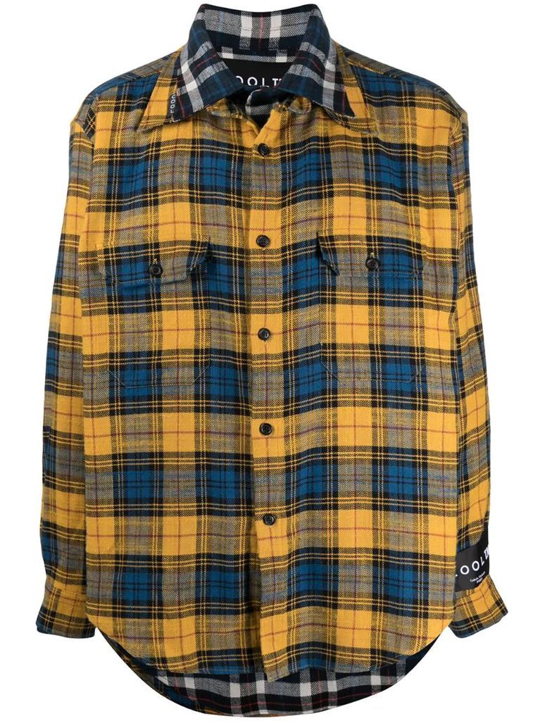 double layered check shirt