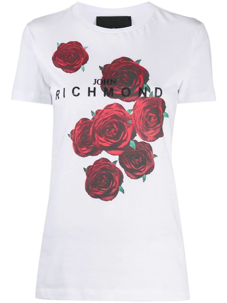 rose logo print cotton T-shirt