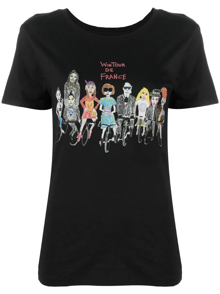 Wintour de France-print cotton T-shirt