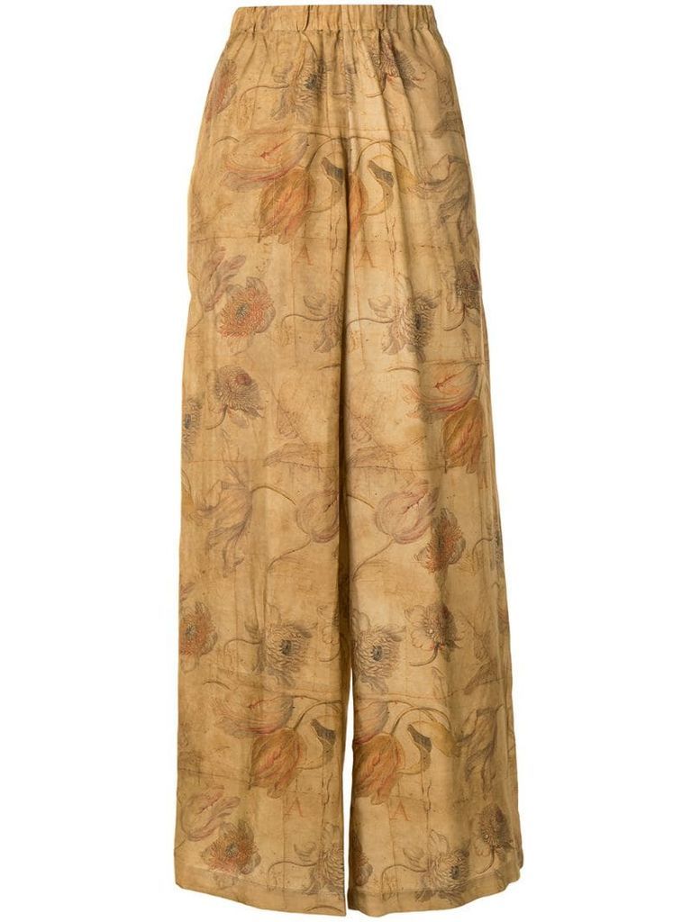 floral-print palazzo trousers