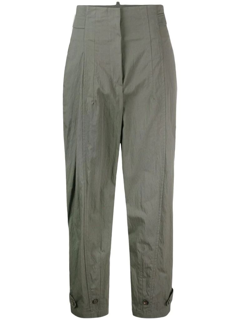high-waist cargo trousers