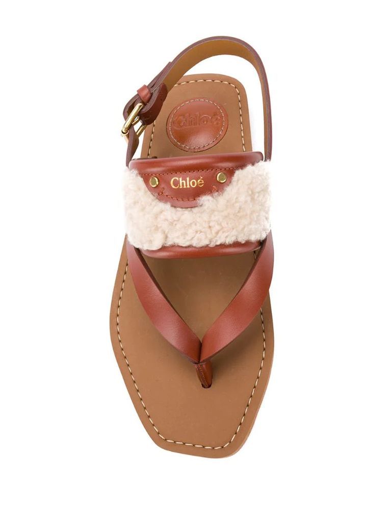 Woody flat faux-shearling sandals