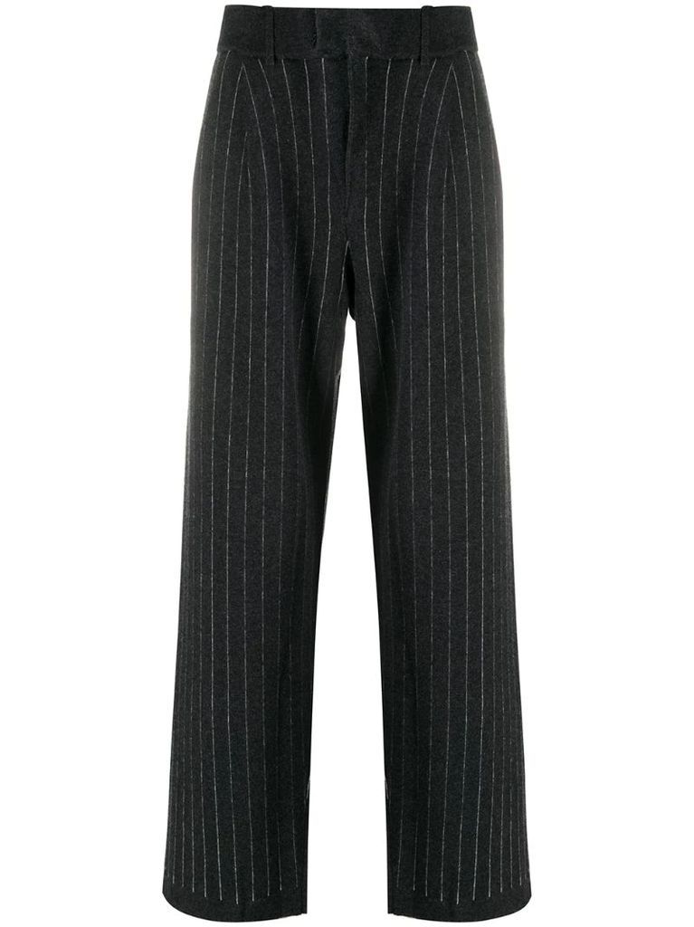 pinstripe cashmere tailored trousers