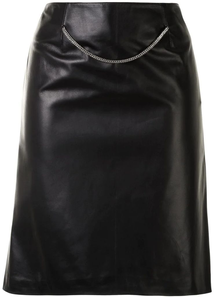 leather midi skirt