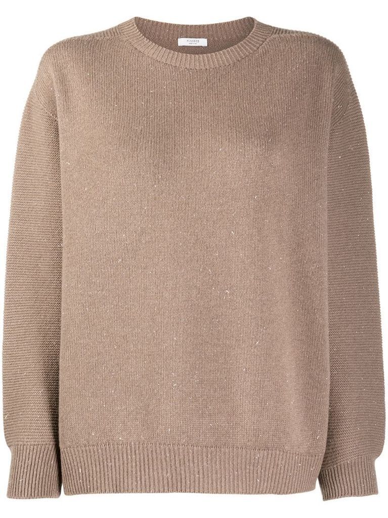 round neck knitted jumper