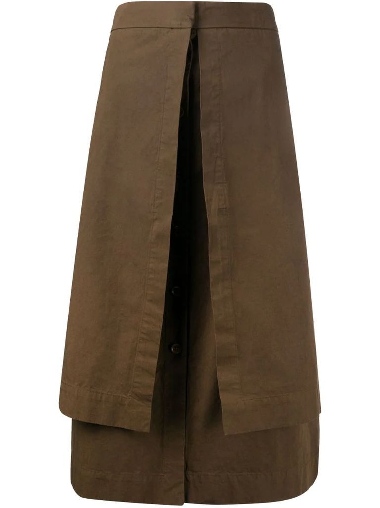 layered A-line skirt