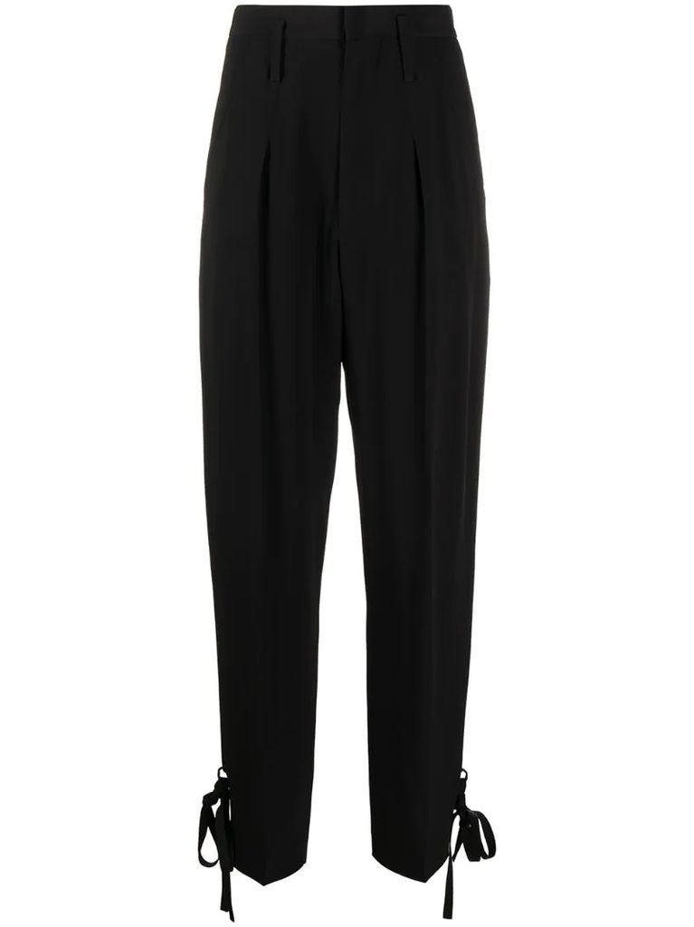 tie-ankle tailored trousers