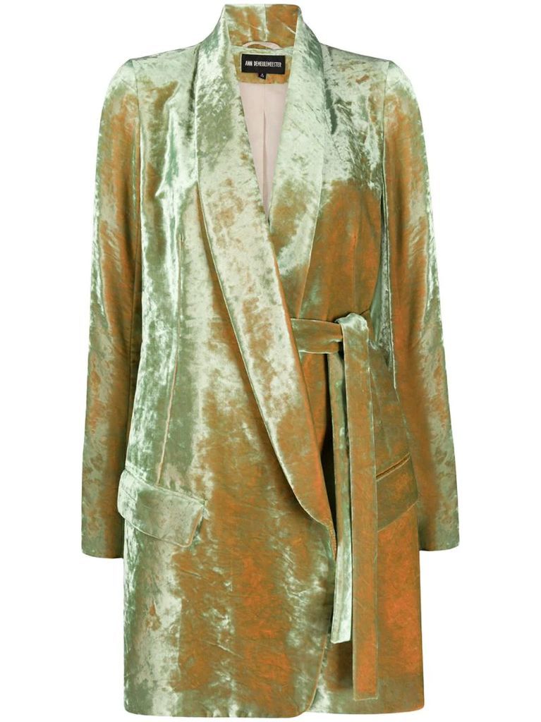 mid-length velvet coat