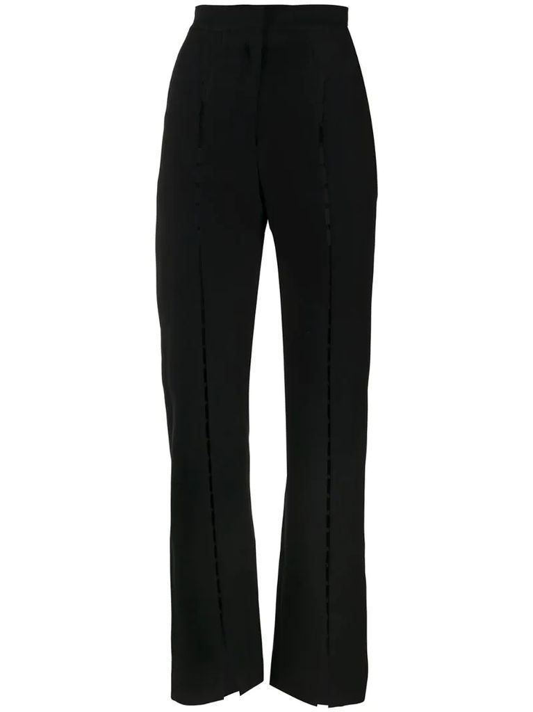 cut-out detailing high-waisted trousers