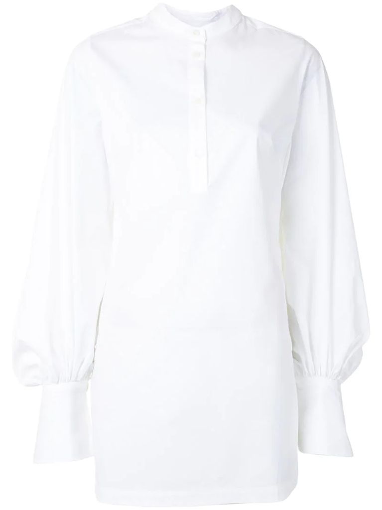 Kapori long-line puff sleeve shirt