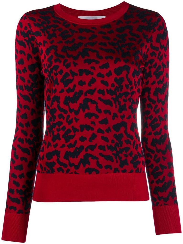 leopard print jumper