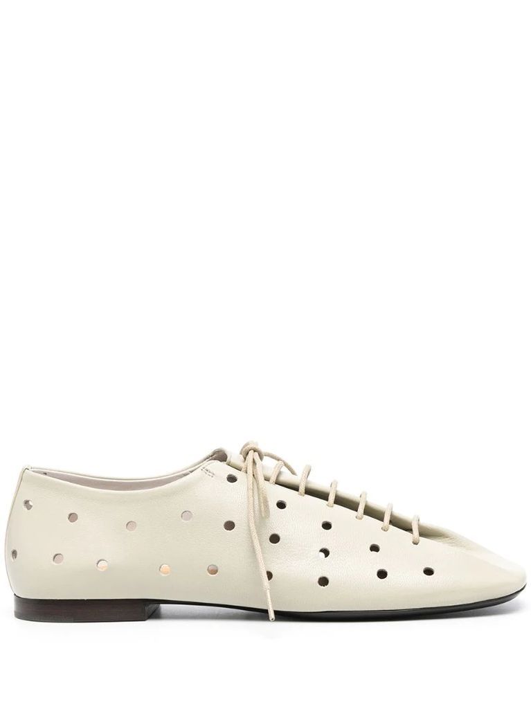 perforated lace-up derby shoes
