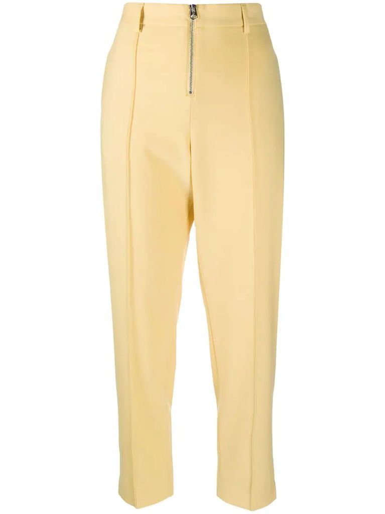 zipped waist trousers