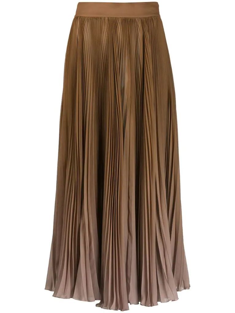 degradé-effect pleated chiffon skirt