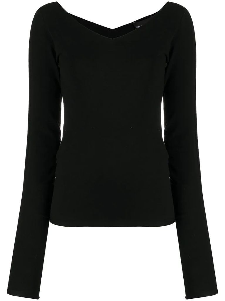 v-neck long-sleeved top