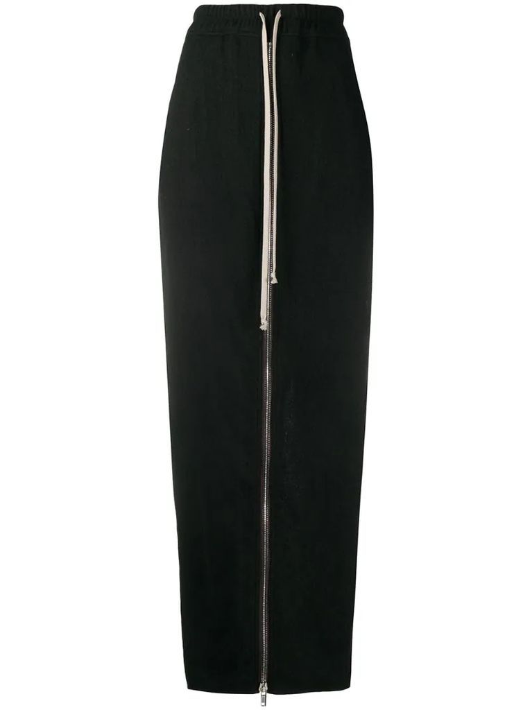 zipped drawstring-waist skirt
