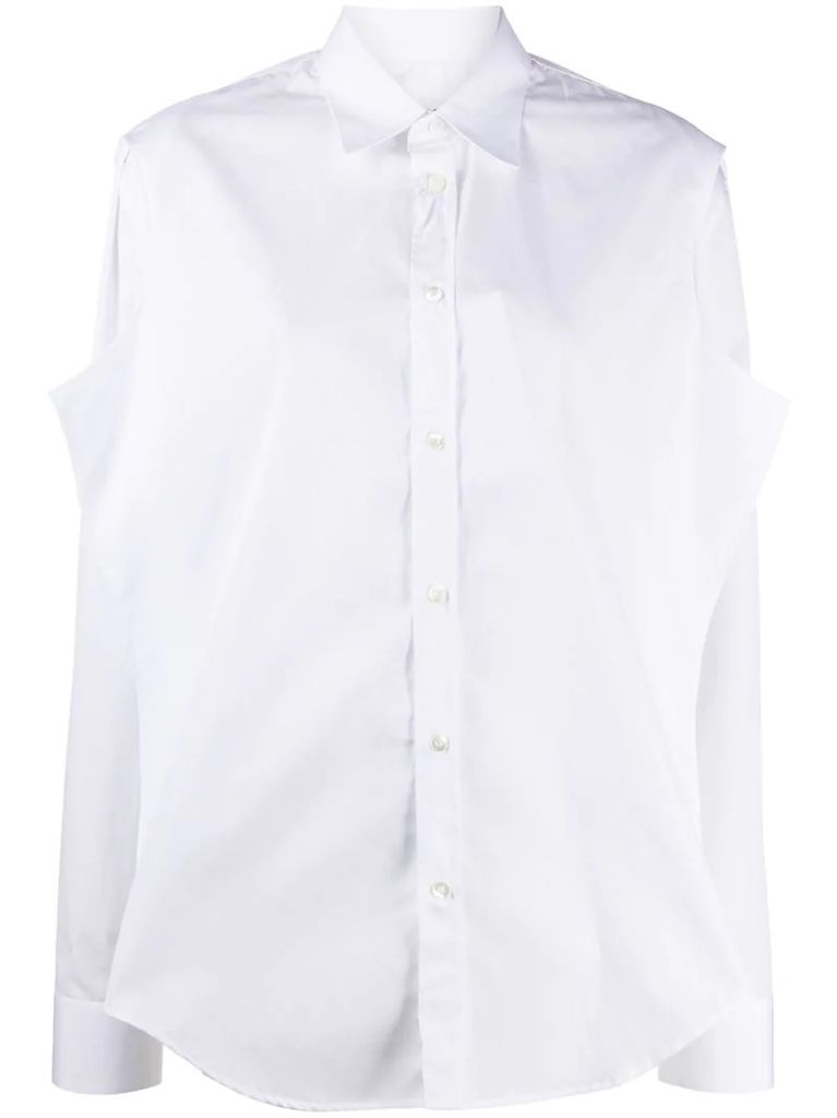 layered button-up shirt