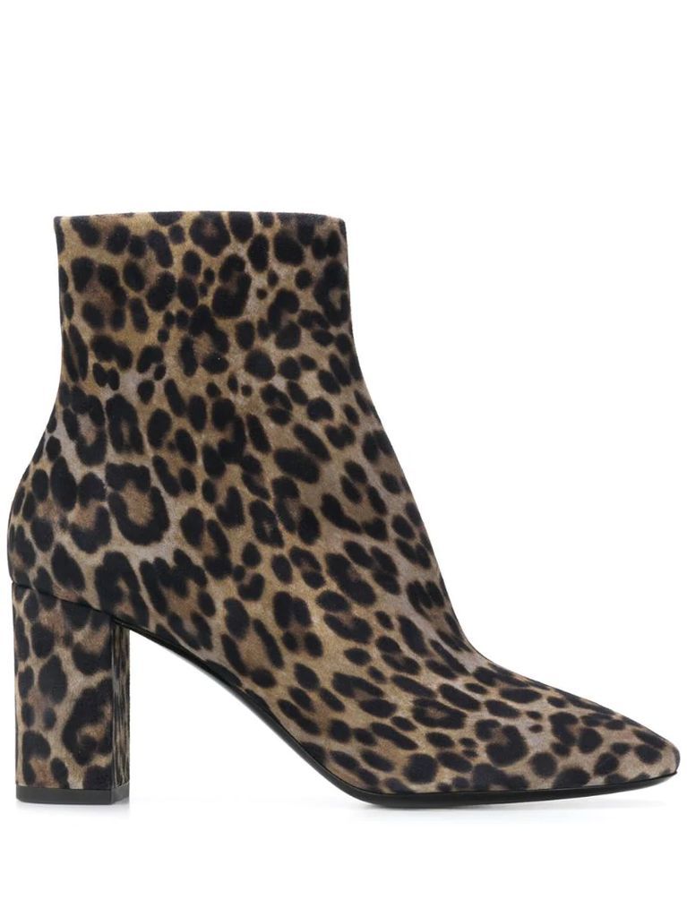 Lou 75mm leopard print boots