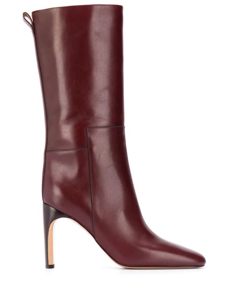 leather mid-calf boots