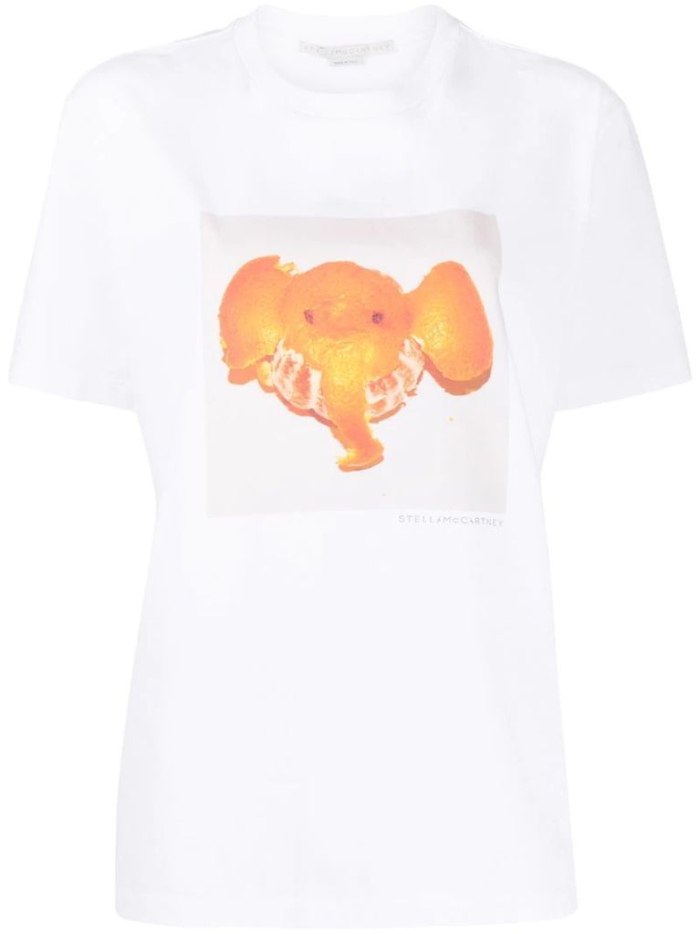 elephant-print T-shirt