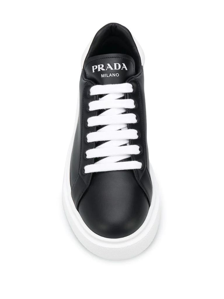 platform-sole lace-up sneakers