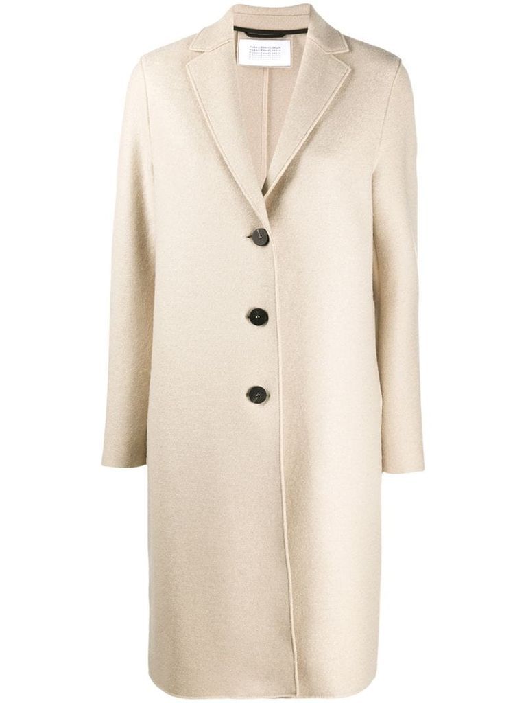 straight-fit button up coat