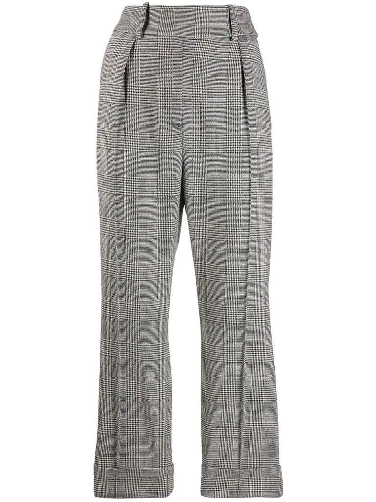 check high-rise trousers