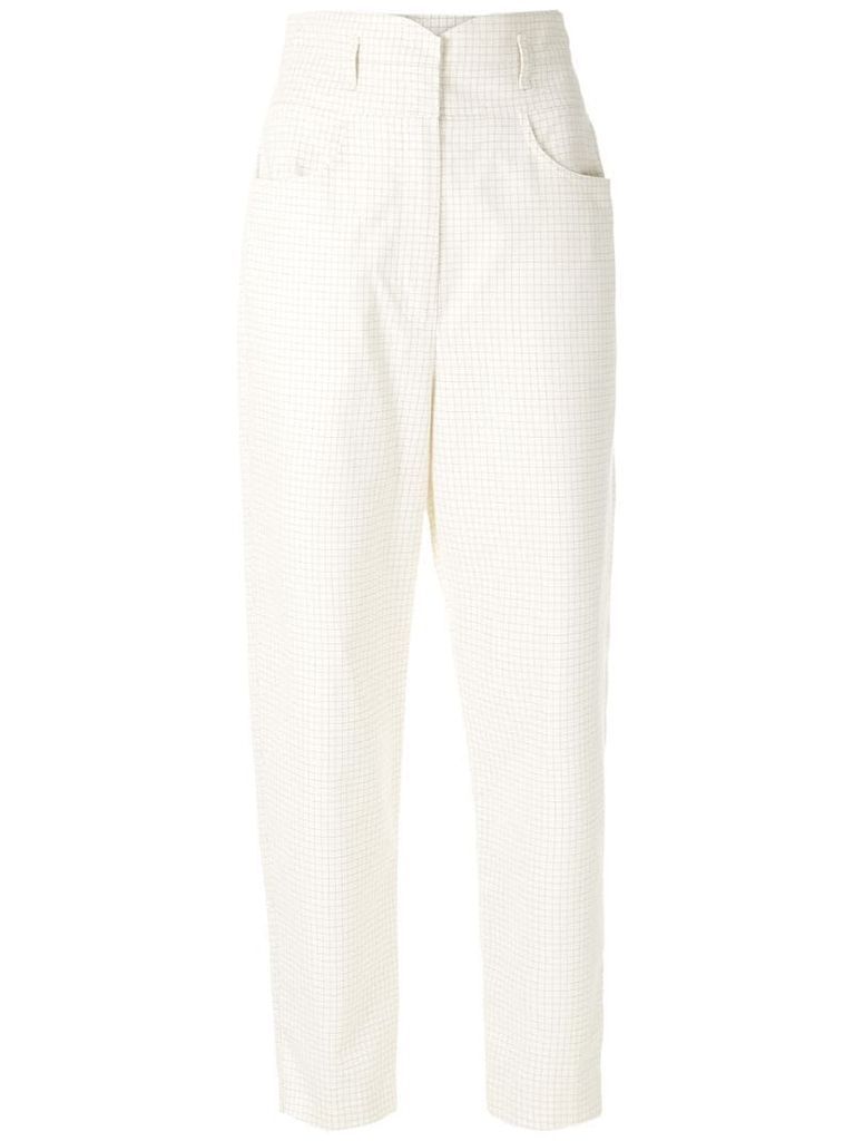 printed straight trousers