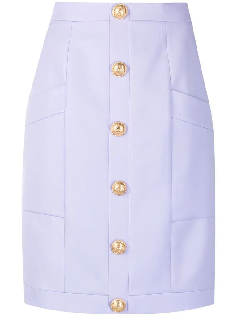 buttoned front pencil skirt