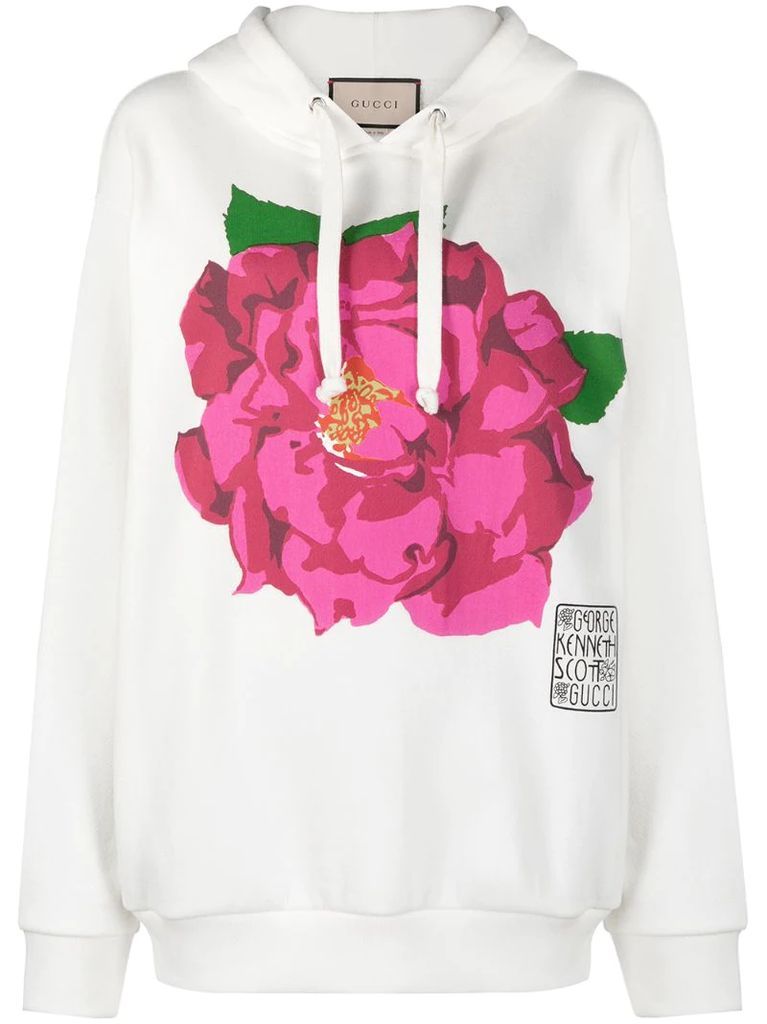 x Ken Scott floral-print hoodie
