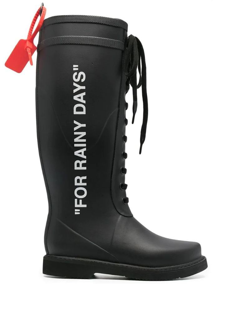 For Rainy Days lace-up boots