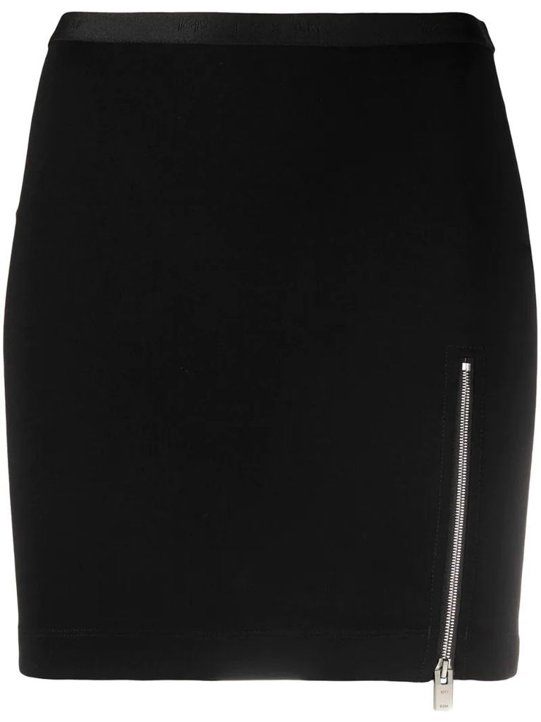 front-zip mini skirt