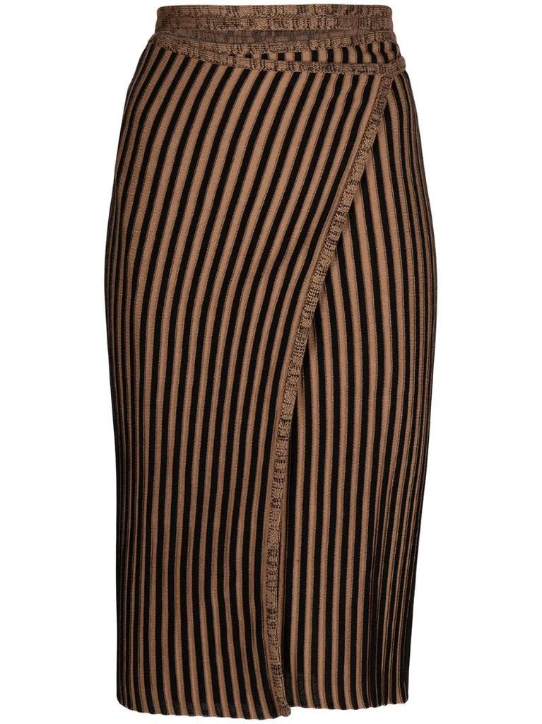 wraparound striped skirt