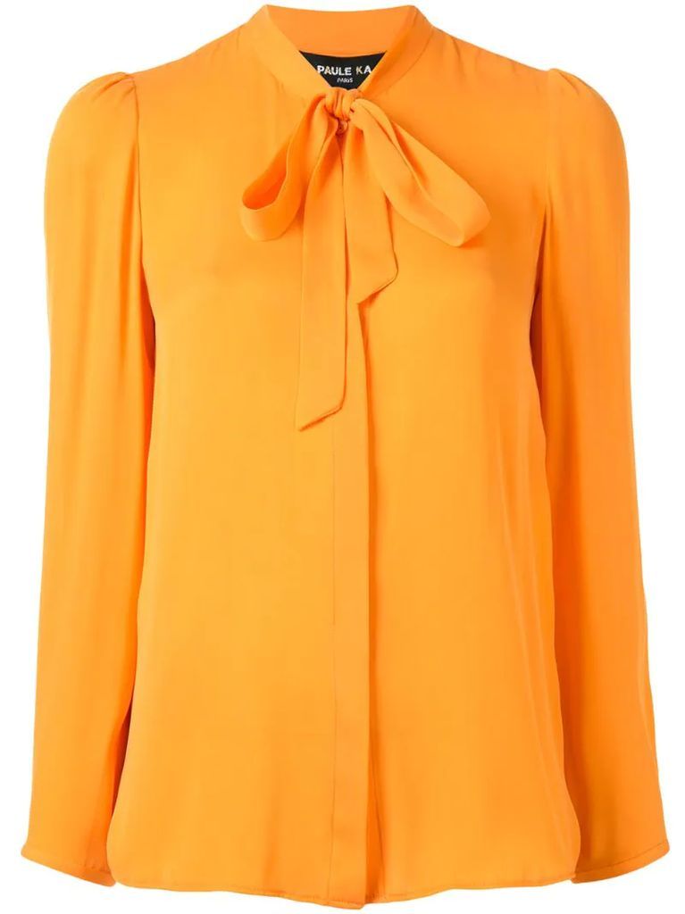 vibrant pussy bow blouse