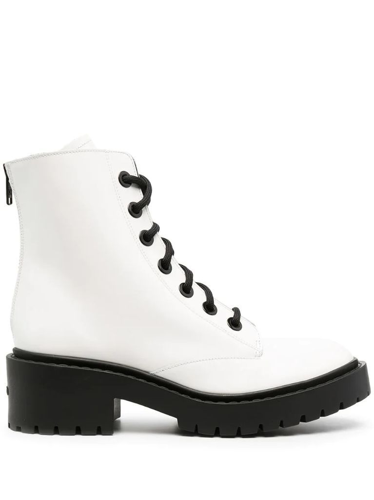 two-tone combat boots